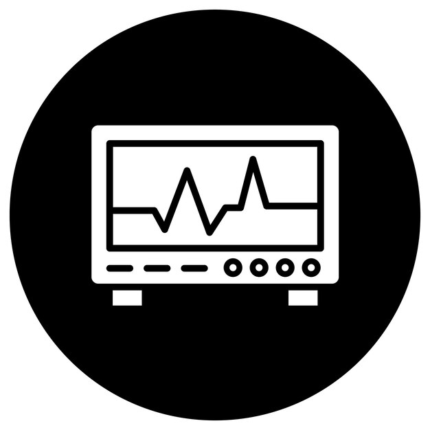 Ilustración del diseño del icono vectorial del monitor de ECG