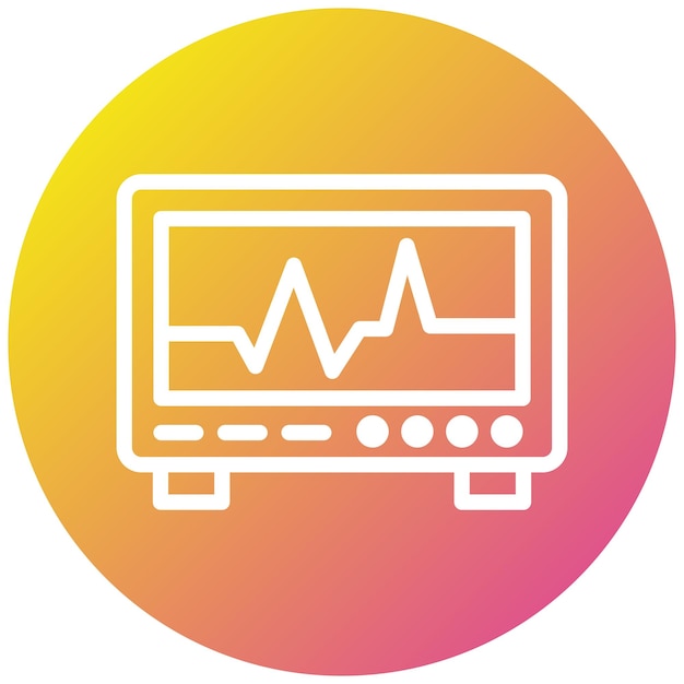 Ilustración del diseño del icono vectorial del monitor de ECG
