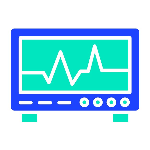 Ilustración del diseño del icono vectorial del monitor de ECG