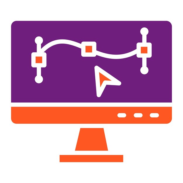 Ilustración del diseño del icono vectorial del monitor