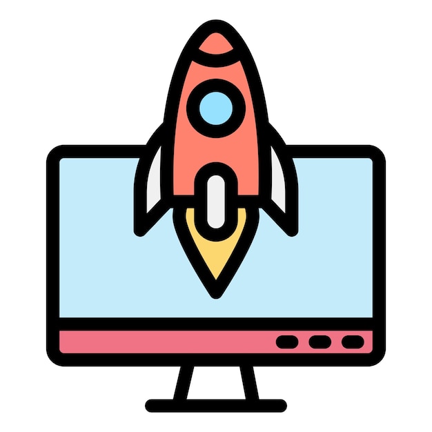 Ilustración del diseño del icono vectorial del monitor