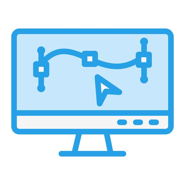 Ilustración del diseño del icono vectorial del monitor