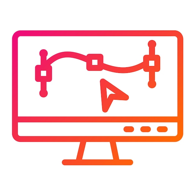 Ilustración del diseño del icono vectorial del monitor
