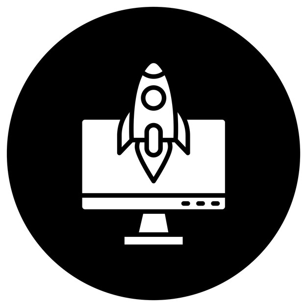 Ilustración del diseño del icono vectorial del monitor
