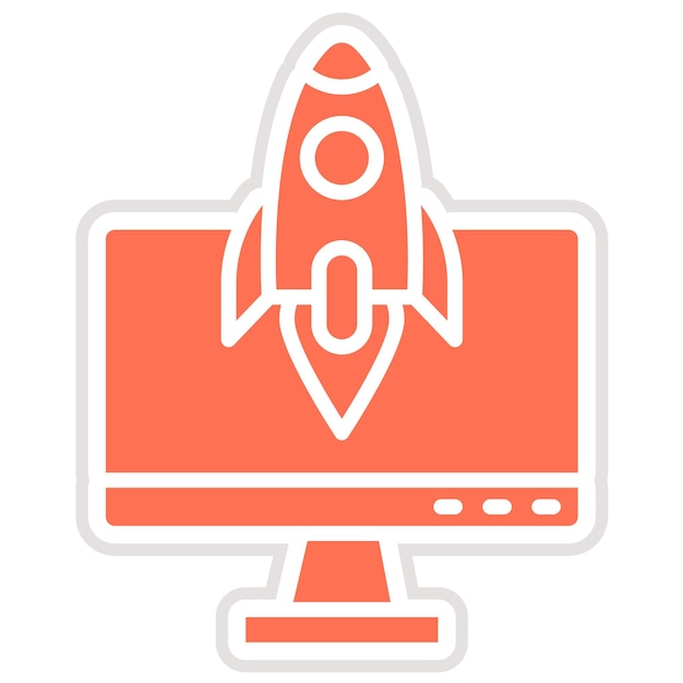 Ilustración del diseño del icono vectorial del monitor