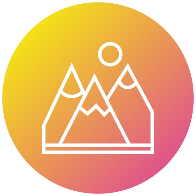 Ilustración del diseño del icono vectorial de la montaña