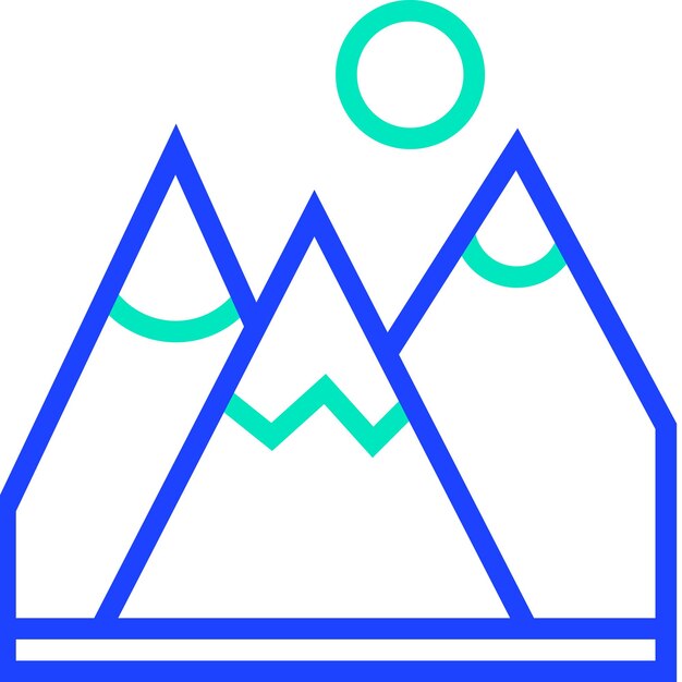 Ilustración del diseño del icono vectorial de la montaña