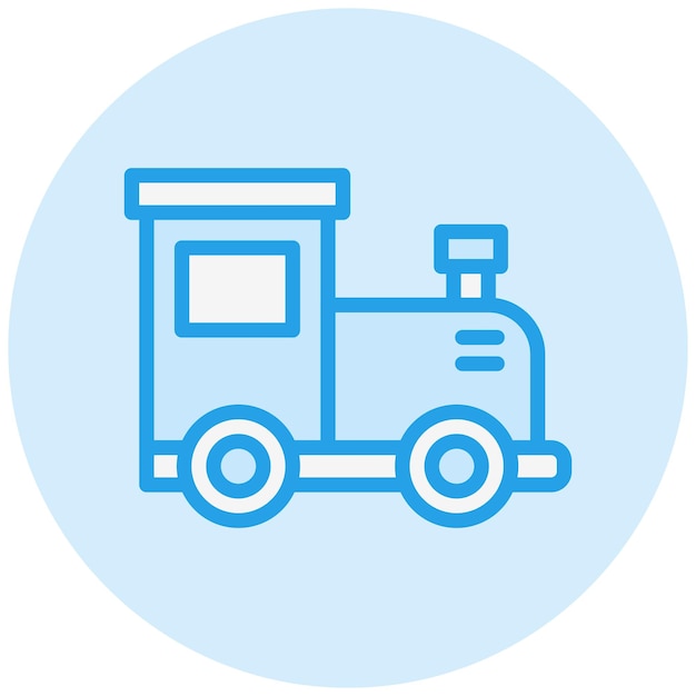 Ilustración del diseño del icono vectorial del motor del tren