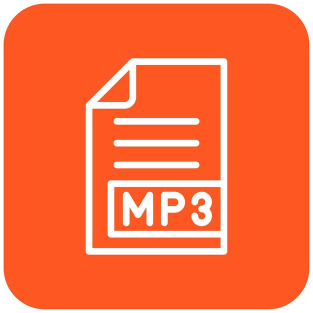 Ilustración del diseño del icono vectorial MP3