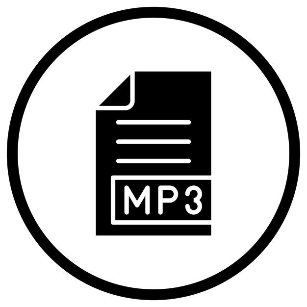 Ilustración del diseño del icono vectorial MP3