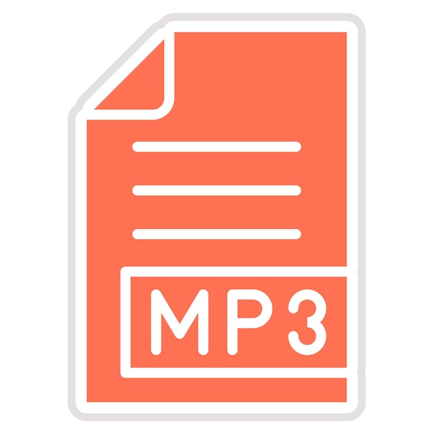 Ilustración del diseño del icono vectorial MP3