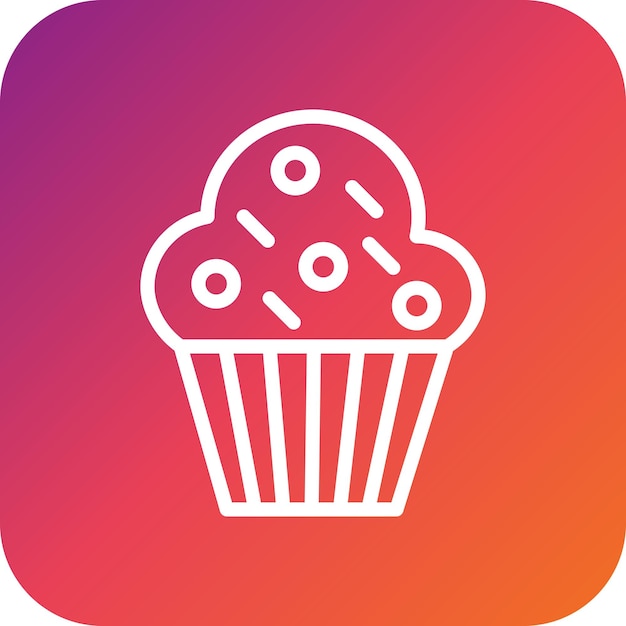 Ilustración del diseño del icono vectorial del muffin
