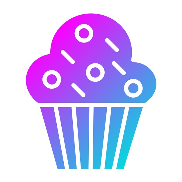 Ilustración del diseño del icono vectorial del muffin