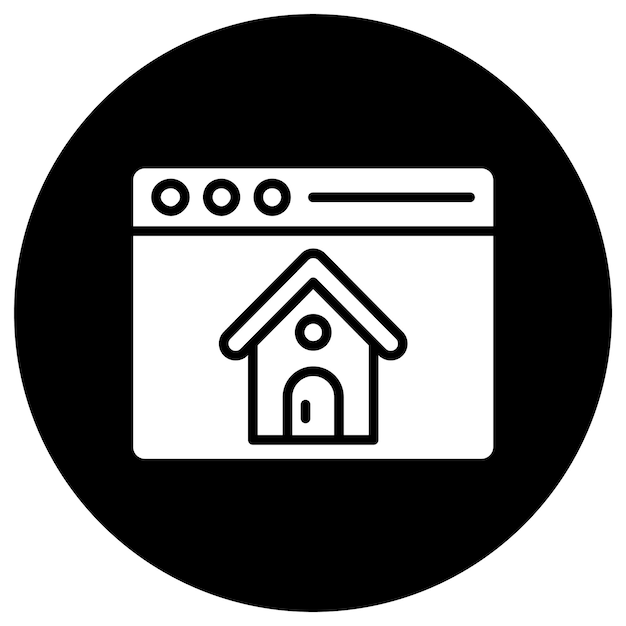 Ilustración del diseño del icono vectorial del navegador de la casa