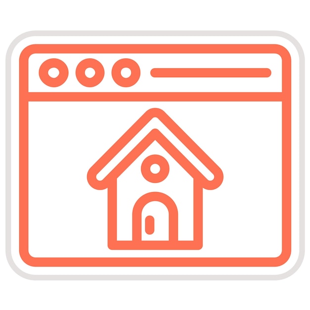 Ilustración del diseño del icono vectorial del navegador de la casa