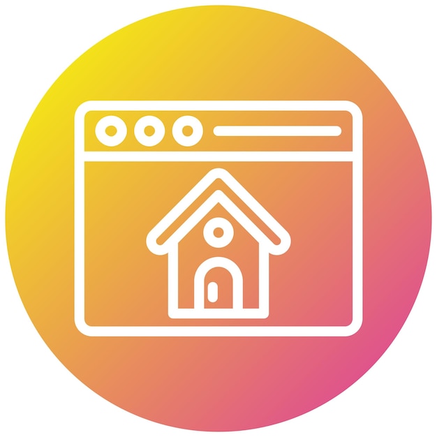 Ilustración del diseño del icono vectorial del navegador de la casa