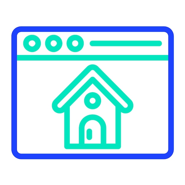 Ilustración del diseño del icono vectorial del navegador de la casa