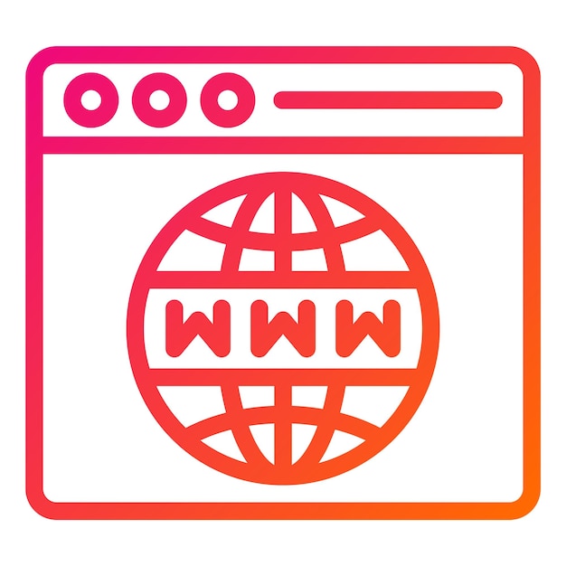 Ilustración del diseño del icono vectorial del navegador web
