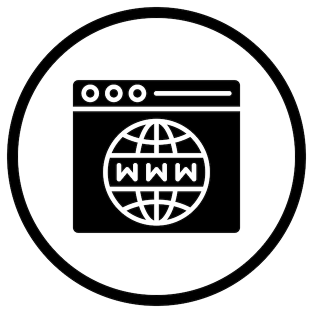 Ilustración del diseño del icono vectorial del navegador web