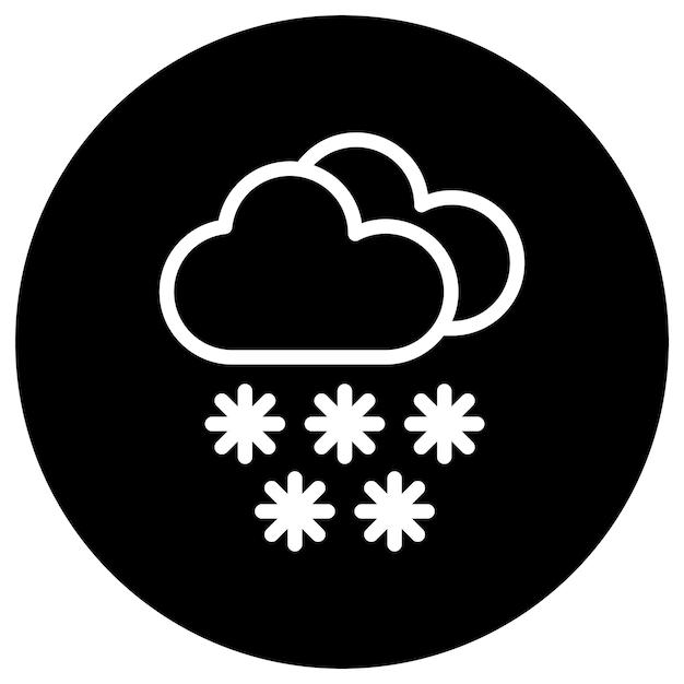 Ilustración del diseño del icono vectorial de nieve