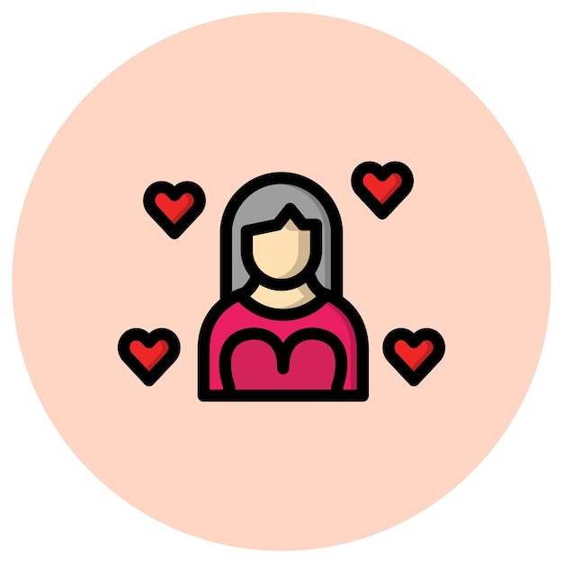 Ilustración del diseño del icono vectorial de la niña