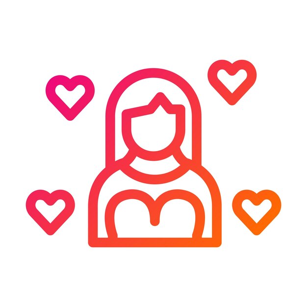 Ilustración del diseño del icono vectorial de la niña