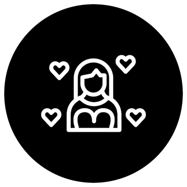 Ilustración del diseño del icono vectorial de la niña