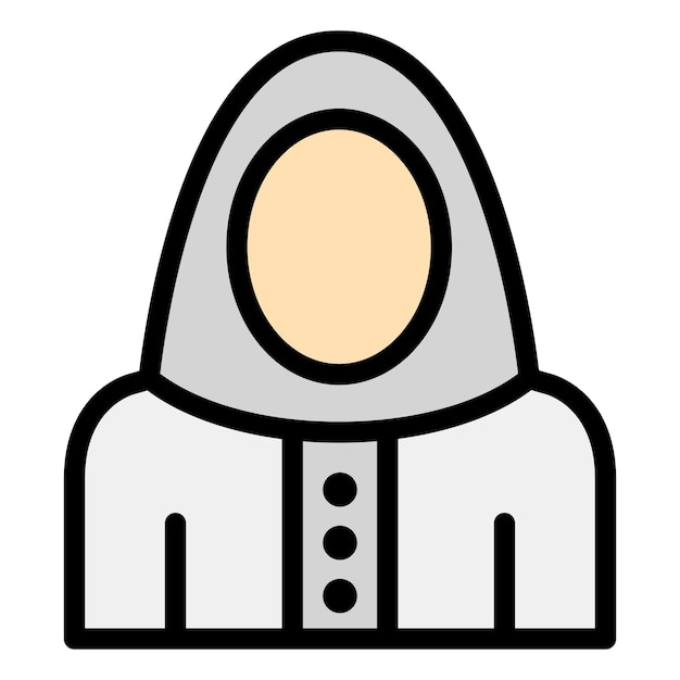 Ilustración del diseño del icono vectorial del Niqab