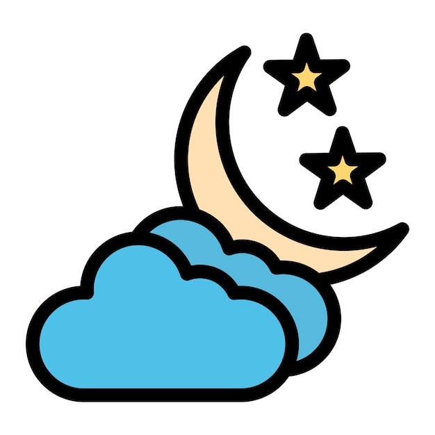 Ilustración del diseño del icono vectorial nocturno