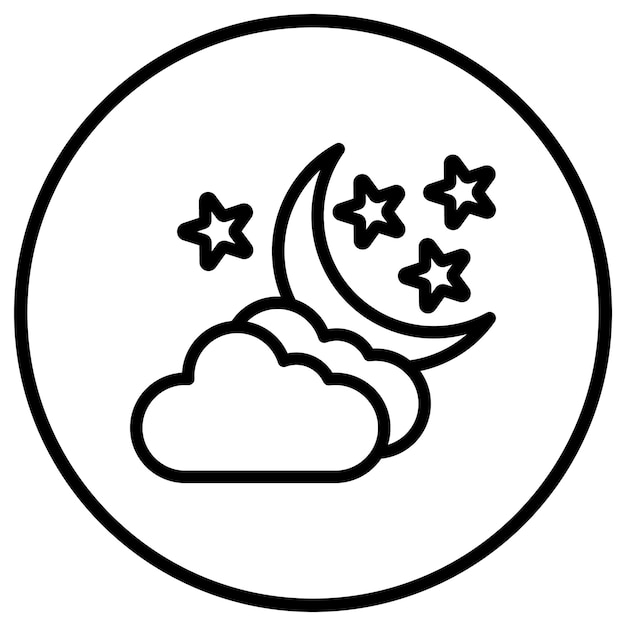 Ilustración del diseño del icono vectorial nocturno