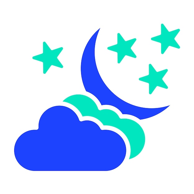 Ilustración del diseño del icono vectorial nocturno