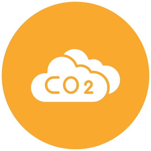 Ilustración del diseño del icono vectorial de la nube de CO2