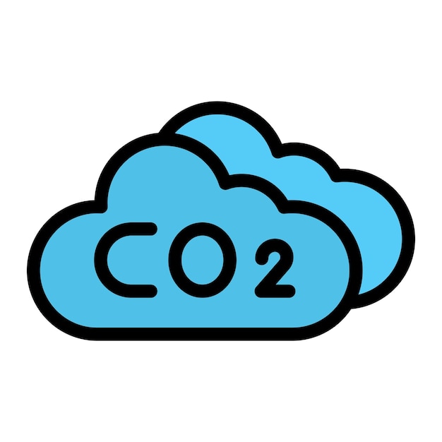 Ilustración del diseño del icono vectorial de la nube de CO2