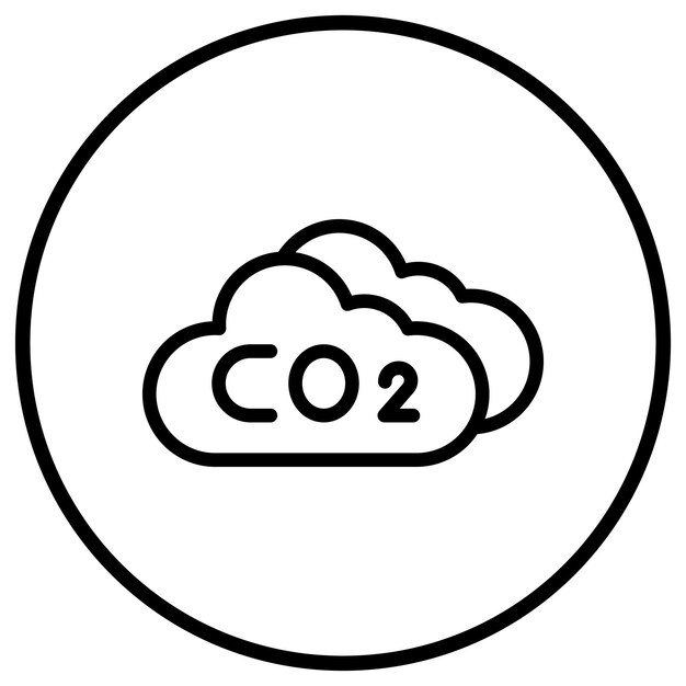 Ilustración del diseño del icono vectorial de la nube de CO2