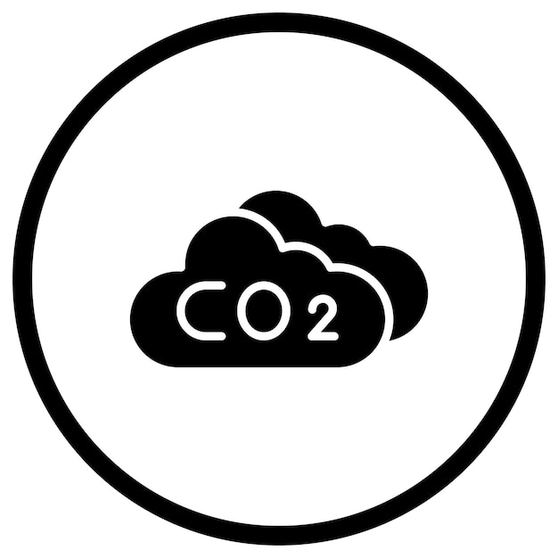 Ilustración del diseño del icono vectorial de la nube de CO2