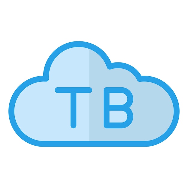 Ilustración del diseño del icono vectorial de la nube de TB