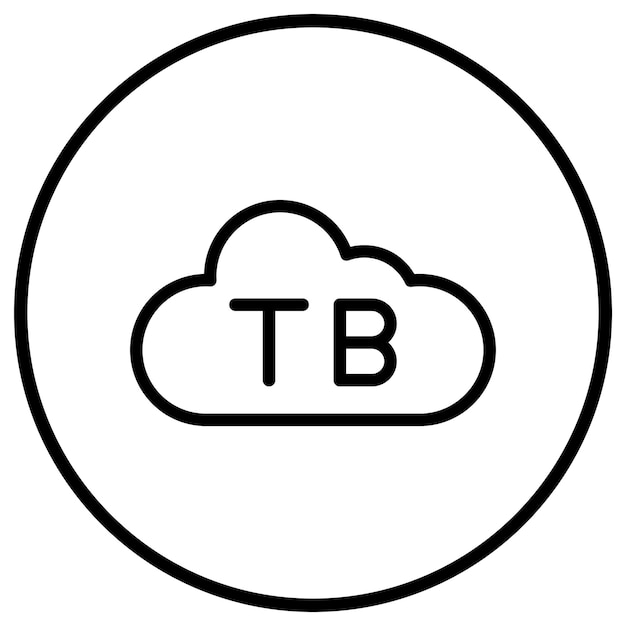 Ilustración del diseño del icono vectorial de la nube de TB