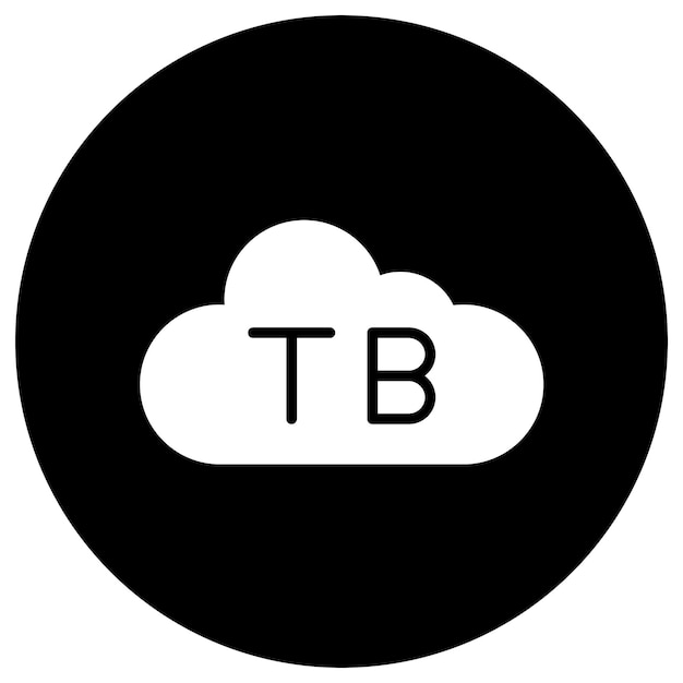 Ilustración del diseño del icono vectorial de la nube de TB