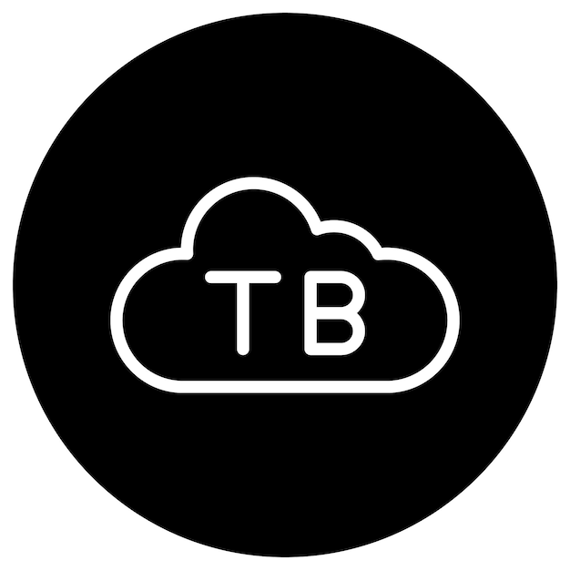 Ilustración del diseño del icono vectorial de la nube de TB