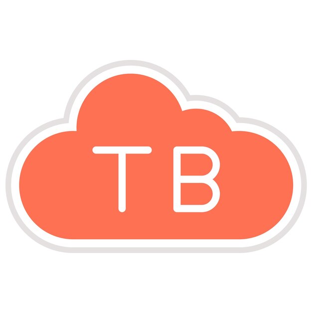 Ilustración del diseño del icono vectorial de la nube de TB