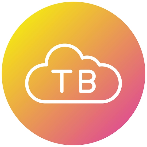 Ilustración del diseño del icono vectorial de la nube de TB