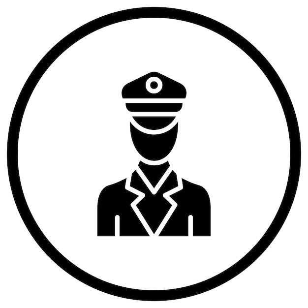 Ilustración del diseño del icono vectorial del oficial