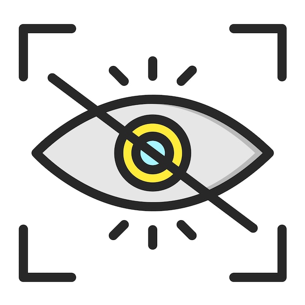 Ilustración del diseño del icono vectorial del ojo rojo