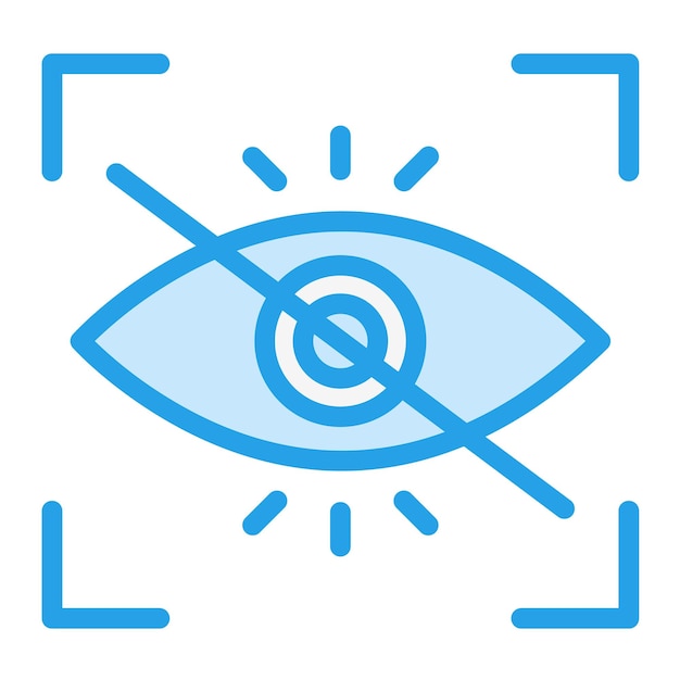 Ilustración del diseño del icono vectorial del ojo rojo