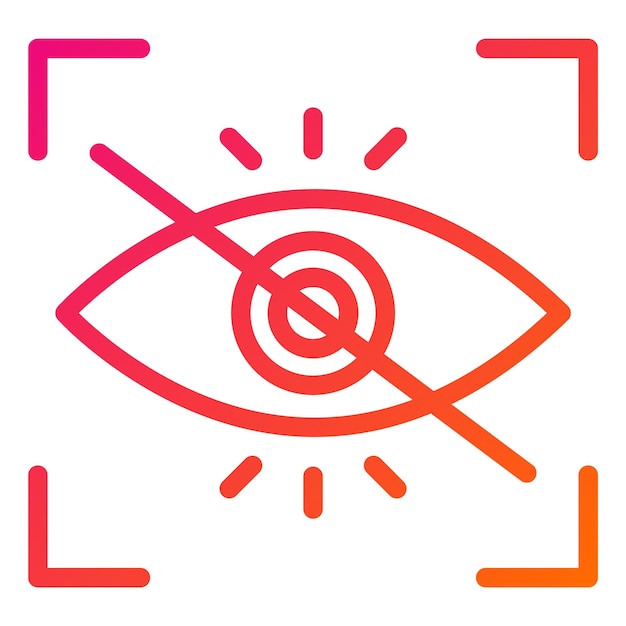 Ilustración del diseño del icono vectorial del ojo rojo