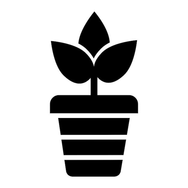 Ilustración del diseño del icono vectorial de la olla de plantas