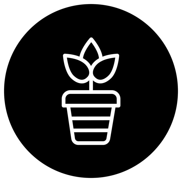 Ilustración del diseño del icono vectorial de la olla de plantas