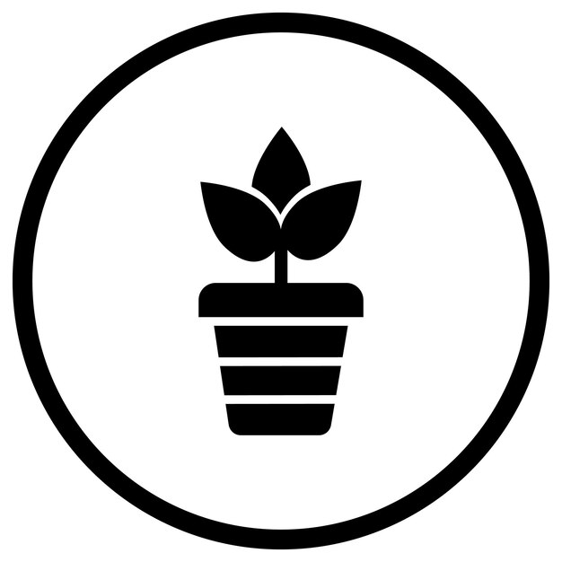 Ilustración del diseño del icono vectorial de la olla de plantas