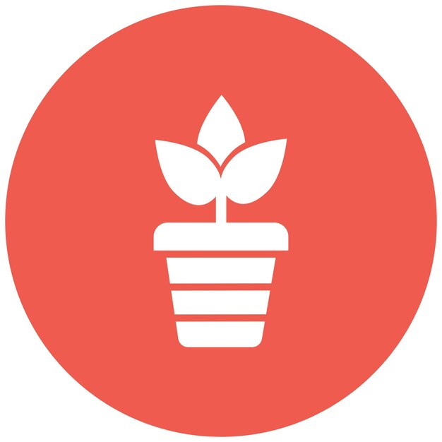 Ilustración del diseño del icono vectorial de la olla de plantas