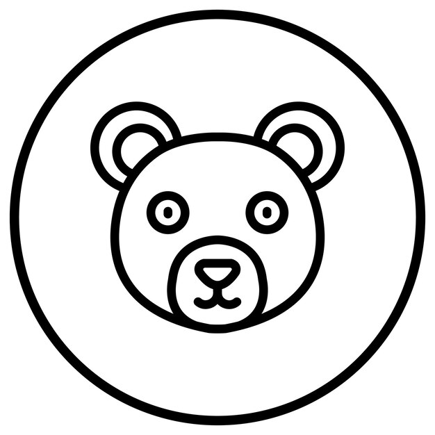 Ilustración del diseño del icono vectorial del oso